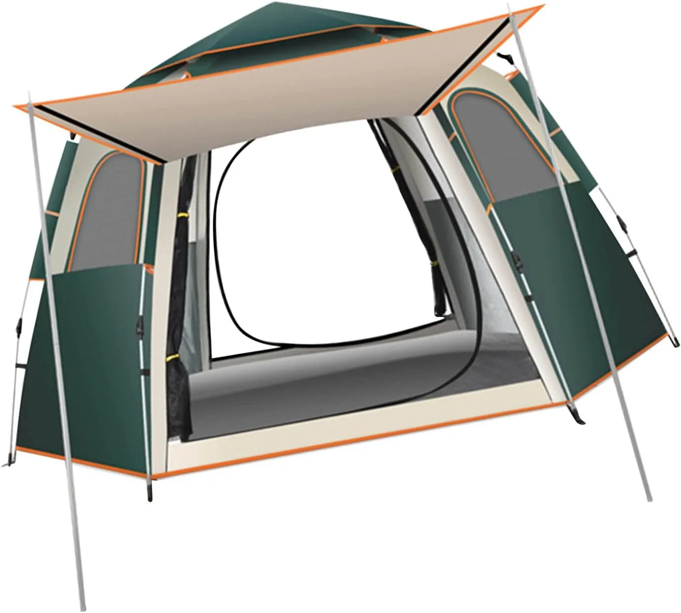 Camping Tent, Oxford Cloth Double Layer Tent Waterproof Sun Proof Large Space for Hiking