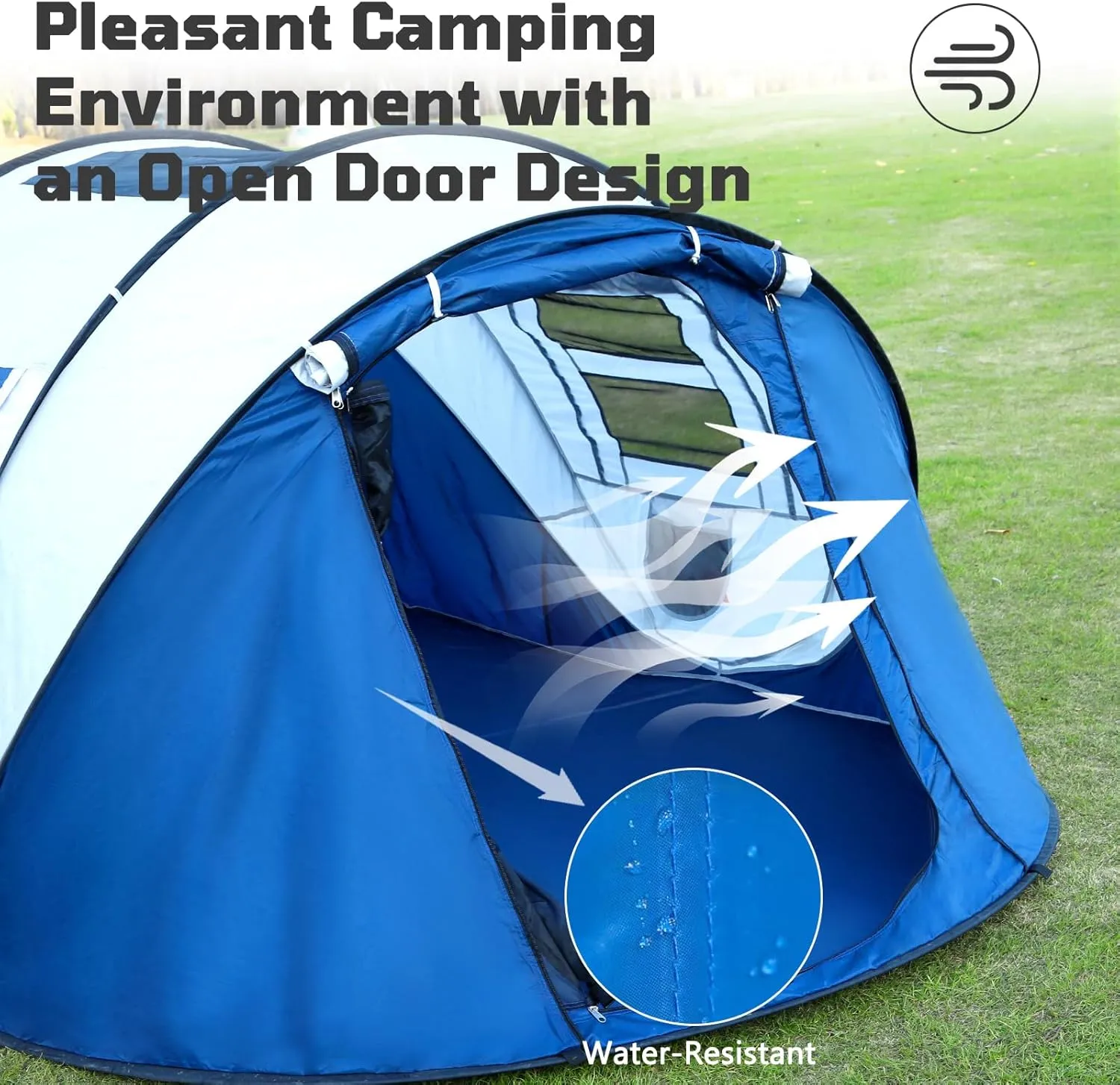 Camping Tent Portable Waterproof Instant Camping Tent with 1-Minute Setup Lightweight Tent for Camping Beach Outdoor Travel Backyard