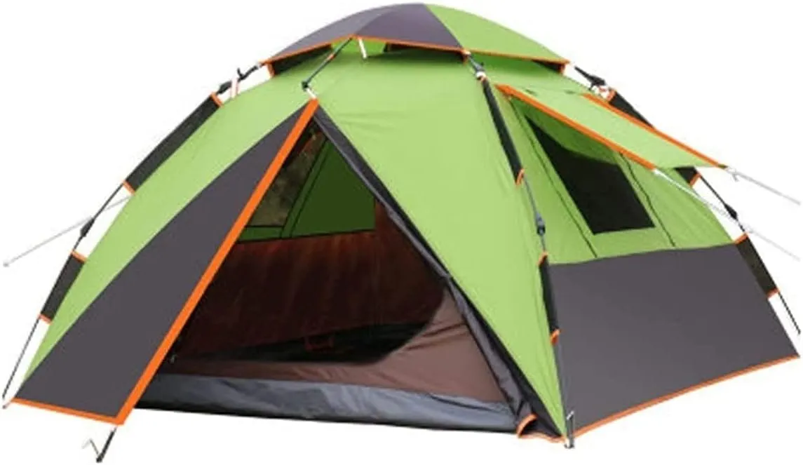 Camping Tent,Automatic Spring Pole Bracket,Rainrproof Double Layer Instant Tent,for 4 Person Outdoor Hiking