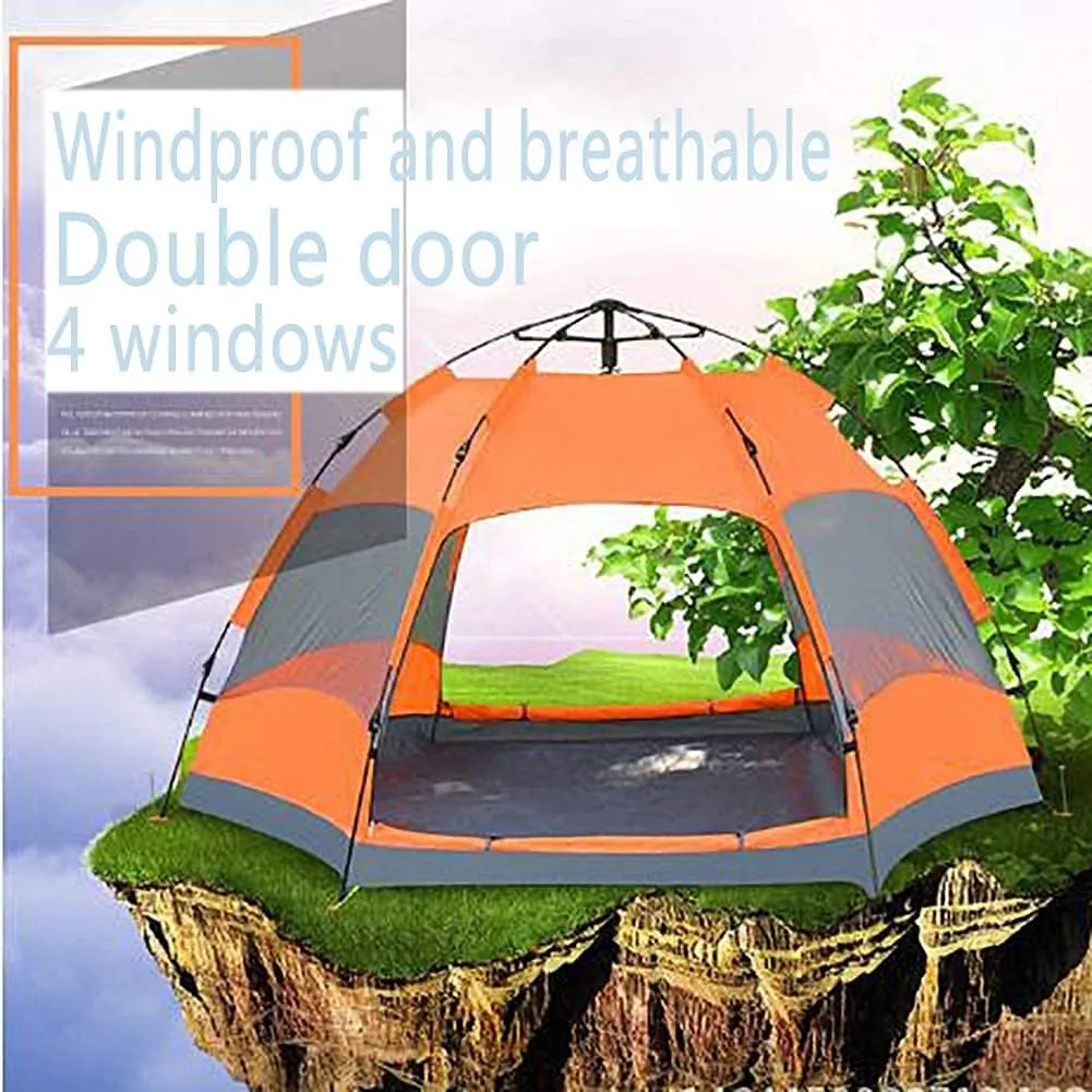 Camping Tent,Camping Waterproof Hiking Sun Shelter,Outdoor Double Layer Tent Easy Set Up 3-4 People Blue 95x53inch