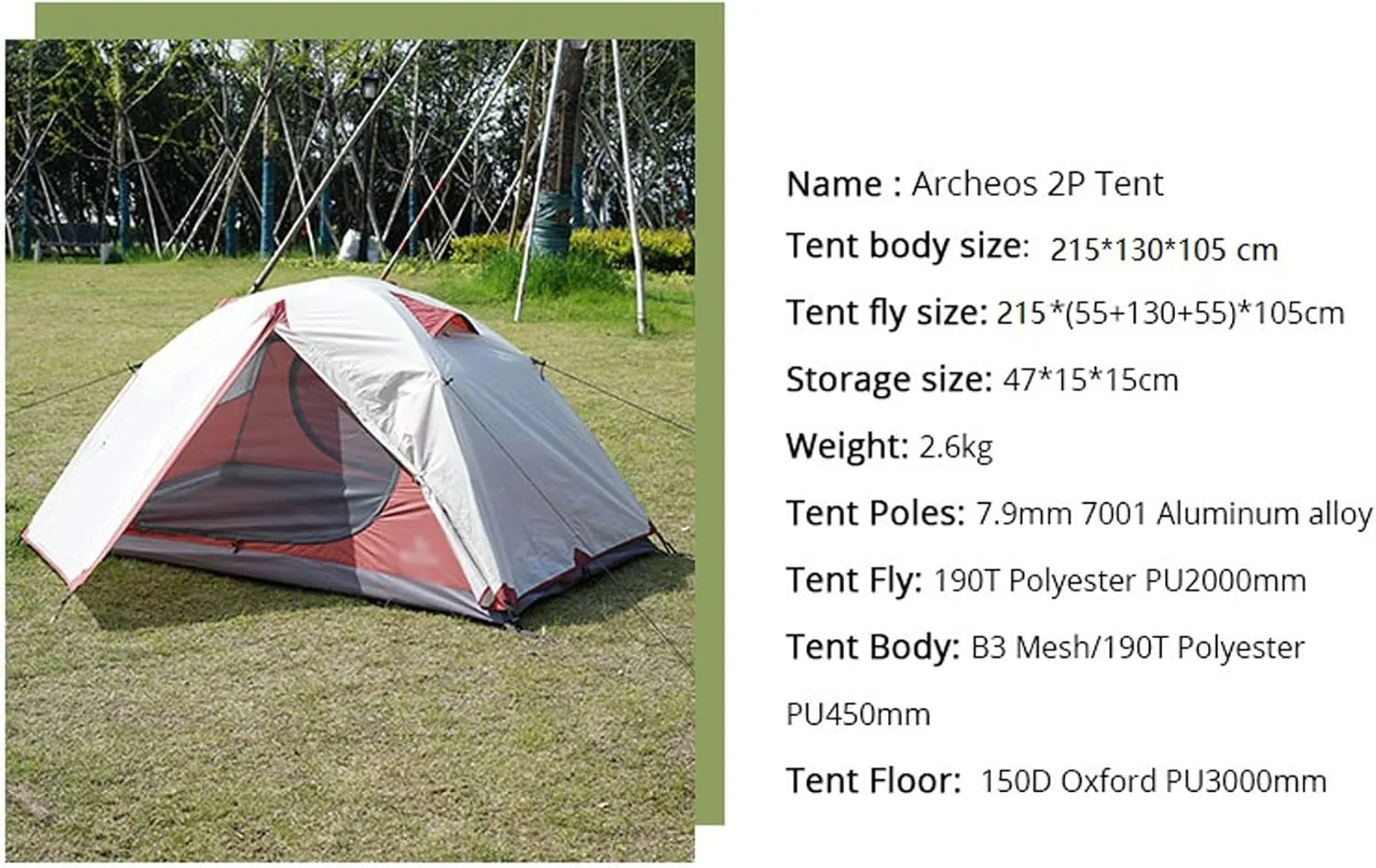 Camping Tents, 2 People Backpacking Tent Outdoor Camping 4 Season Winter Skirt Tent Double Layer Waterproof Hiking Survival (Color : Green, Size : 3 Season 2P)