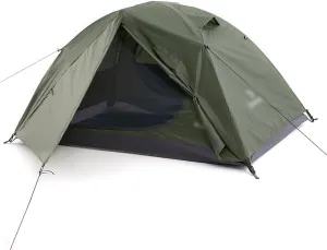 Camping Tents, 2 People Backpacking Tent Outdoor Camping 4 Season Winter Skirt Tent Double Layer Waterproof Hiking Survival (Color : Green, Size : 3 Season 2P)
