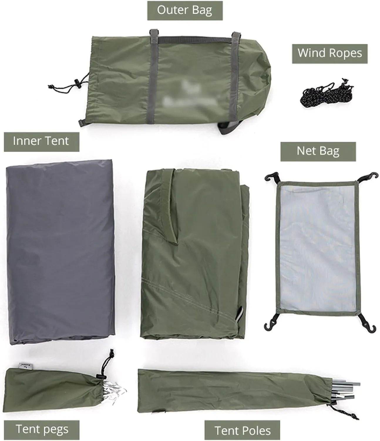 Camping Tents, 2 People Backpacking Tent Outdoor Camping 4 Season Winter Skirt Tent Double Layer Waterproof Hiking Survival (Color : Green, Size : 3 Season 2P)