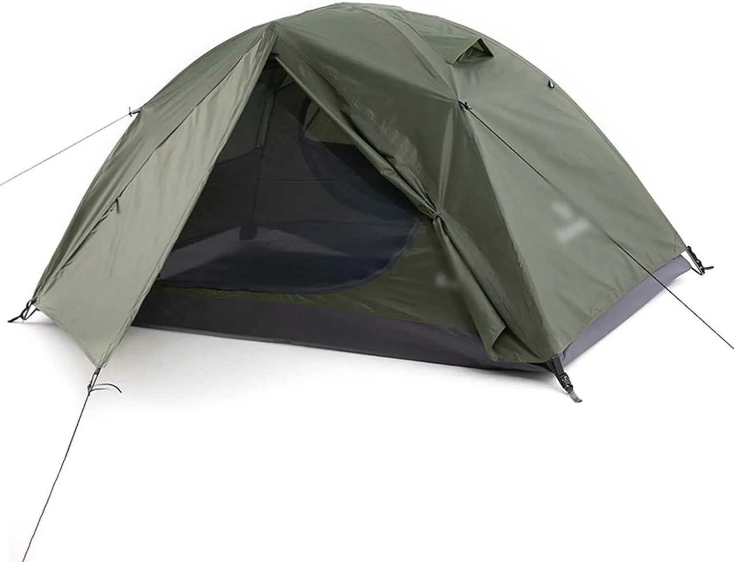 Camping Tents, 2 People Backpacking Tent Outdoor Camping 4 Season Winter Skirt Tent Double Layer Waterproof Hiking Survival (Color : Green, Size : 3 Season 2P)