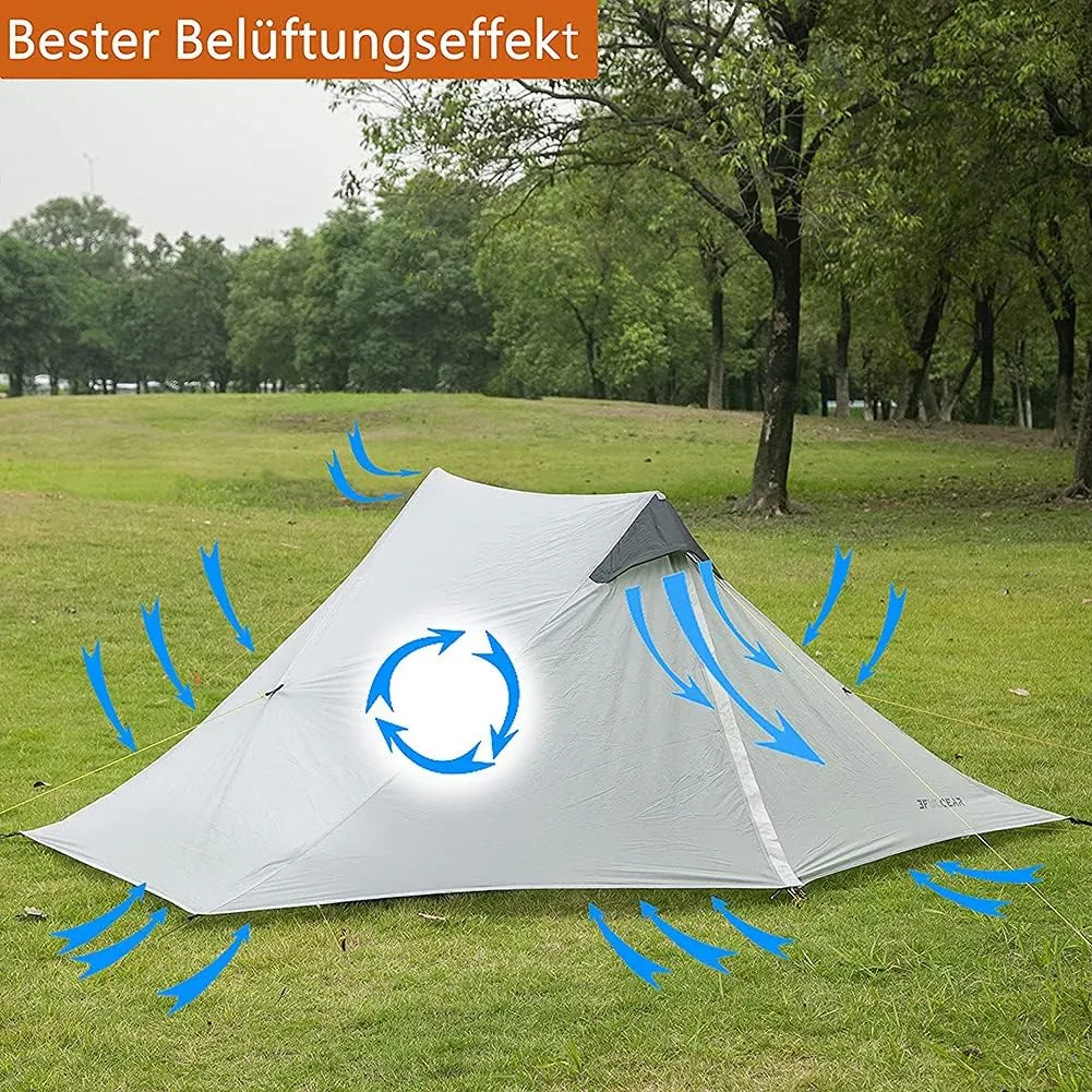 Camping Tent,Ultralight Outdoor Pyramid Tent Camping Teepee Tents, 1 Person/2 Person Backpack Waterproof Double Layer Tent Ideal for Camping, Backpack Hopeful