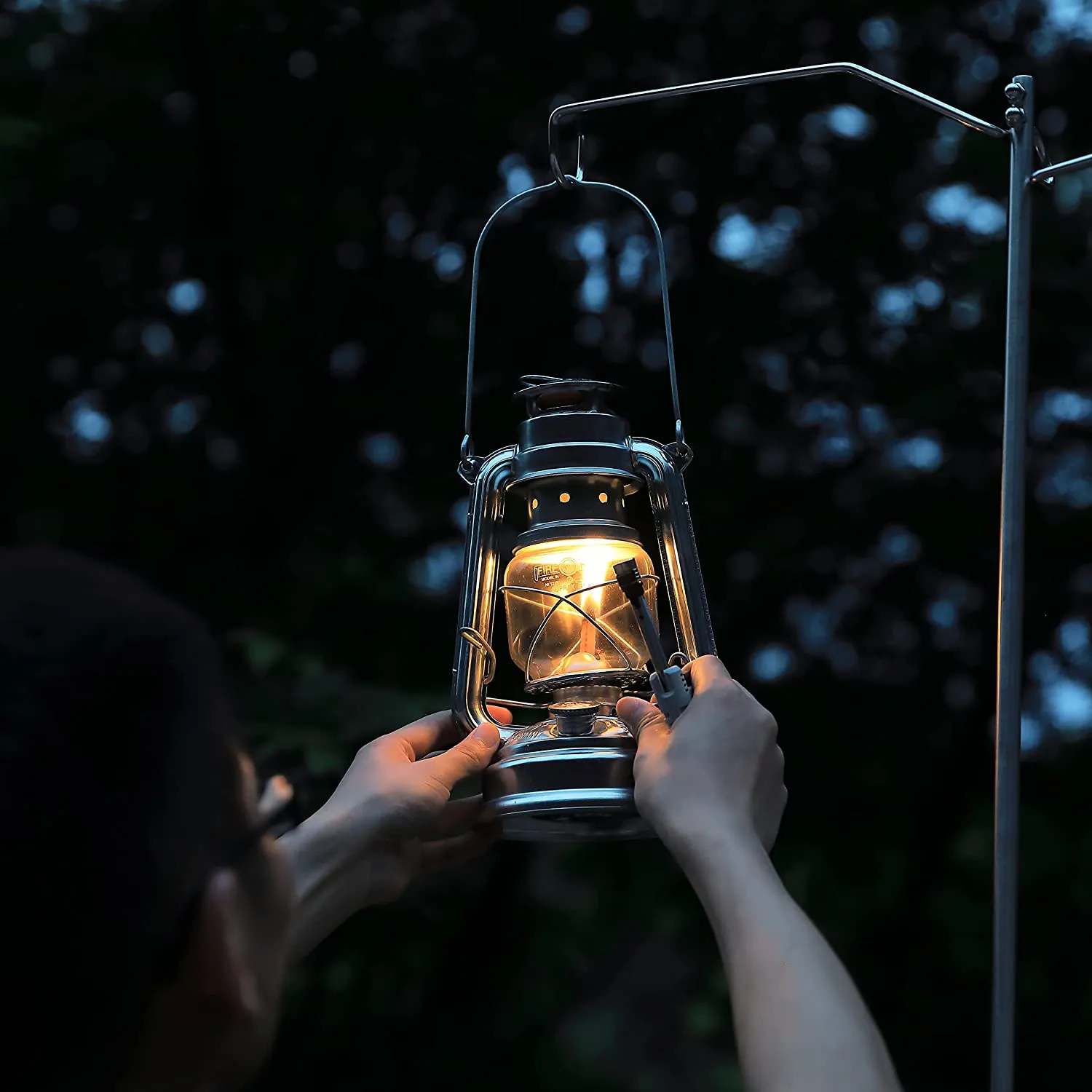 Campingmoon Steel Lantern Pile Driver with Tripod Stand