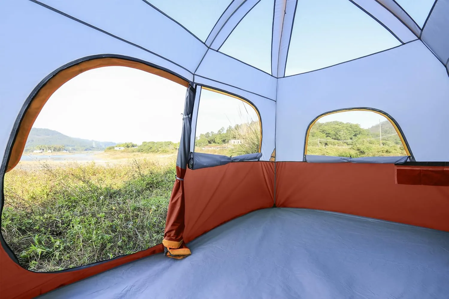 CAMPROS CP Tent 6/8 Person Camping Tents, Waterproof Windproof Family Tent with Top Rainfly, Large Mesh Windows, Double Layer, Easy Set Up, Portable with Carry Bag, for All Seasons