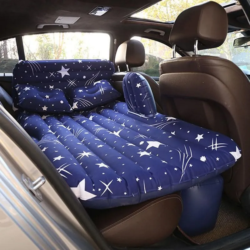 Car Air Mattress for Nissan Magnite, Inflatable Back Seat Sleeping Pad with Pump & 2 Pillows, Folding Portable Camping Bed for Travel& Road Trips,Blue