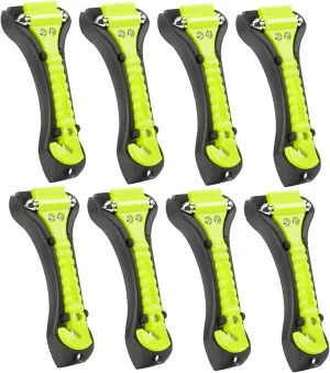 Car Safety Hammer Window Breaker, 2-in-1 Emergency Escape Tool with Seat Belt Cutter for Women, 8 Pack Fluorescent Green Safety Escape Hammer for Car, Family