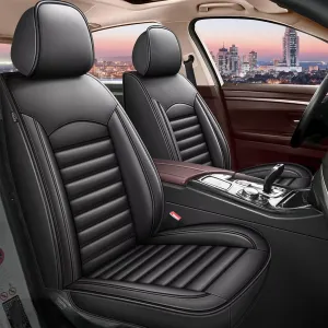 Car Seat Covers Fit for Hyundai Santa Cruz 2022 2023 2024 2025 Faux Full Set of Seat Cover Airbag Compatible Waterproof Seat Cushion(2 Rows 5 Seats)-Black