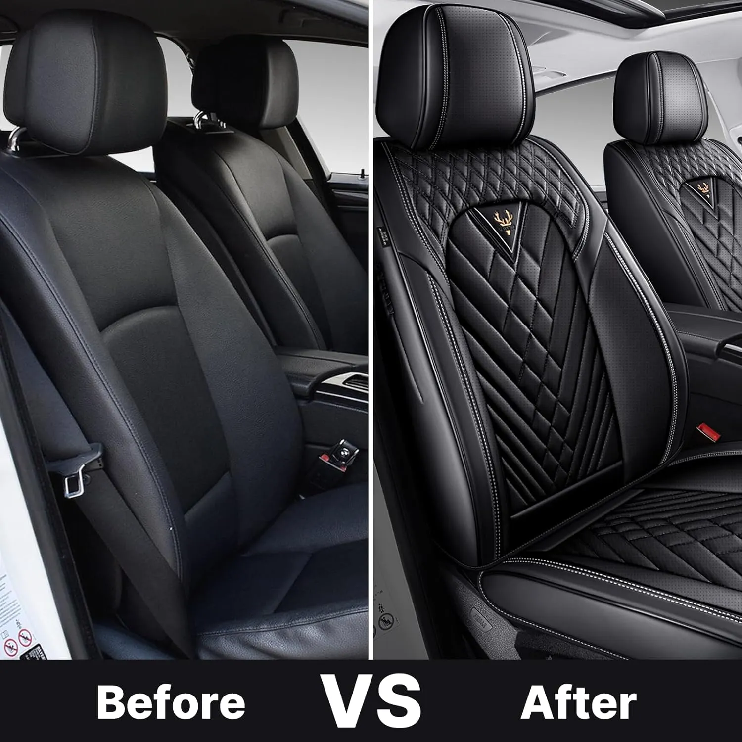 Car Seat Covers Fit for Lexus is 250 2006-2015,Waterproof Wear-Resistant Premium Leather Seat Covers Breathable Seat Protector Coverage Automotive Seats Cushions (Front,Black)