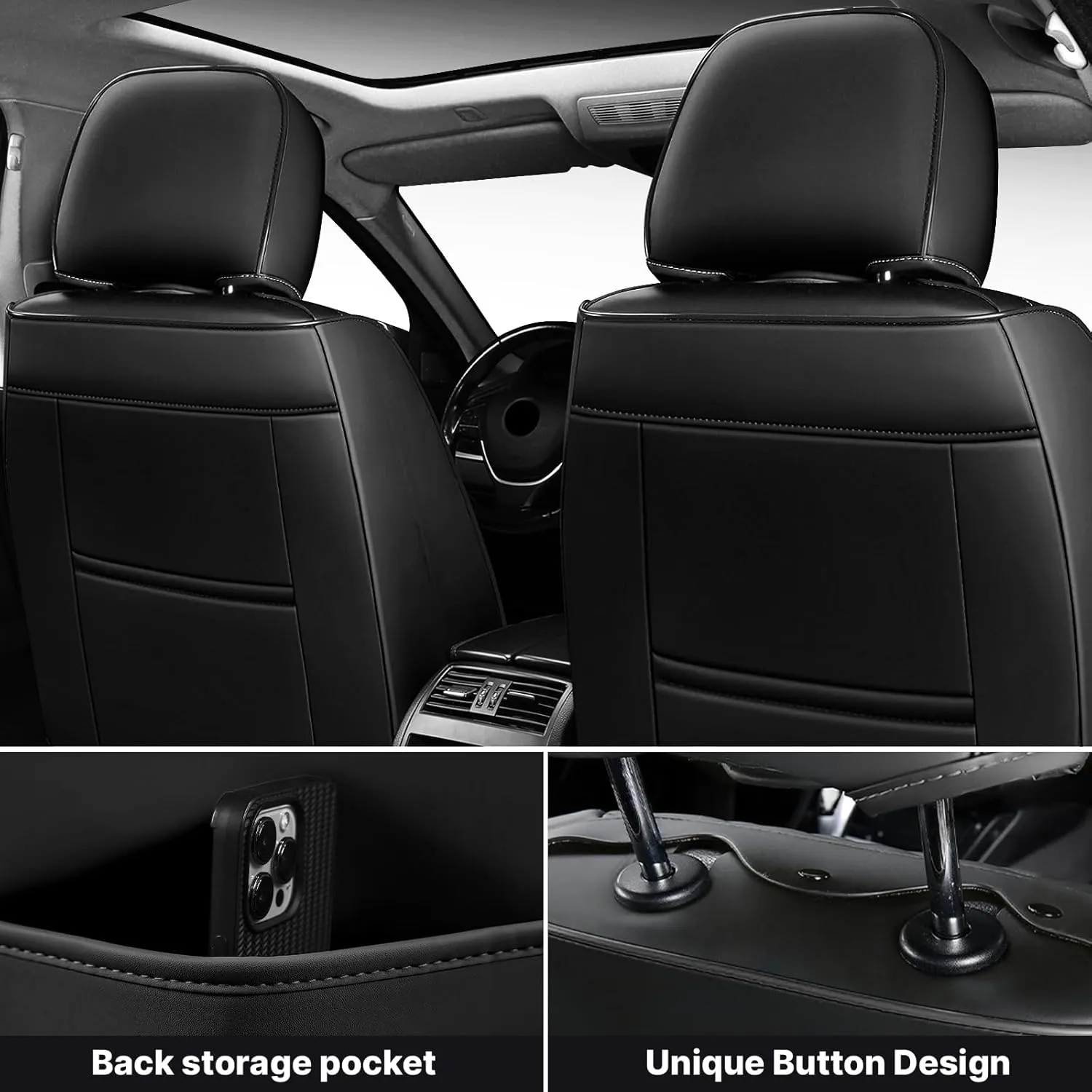 Car Seat Covers Fit for Lexus is 250 2006-2015,Waterproof Wear-Resistant Premium Leather Seat Covers Breathable Seat Protector Coverage Automotive Seats Cushions (Front,Creamy White)