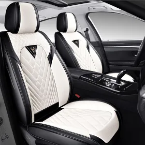 Car Seat Covers Fit for Lexus is 250 2006-2015,Waterproof Wear-Resistant Premium Leather Seat Covers Breathable Seat Protector Coverage Automotive Seats Cushions (Front,Creamy White)