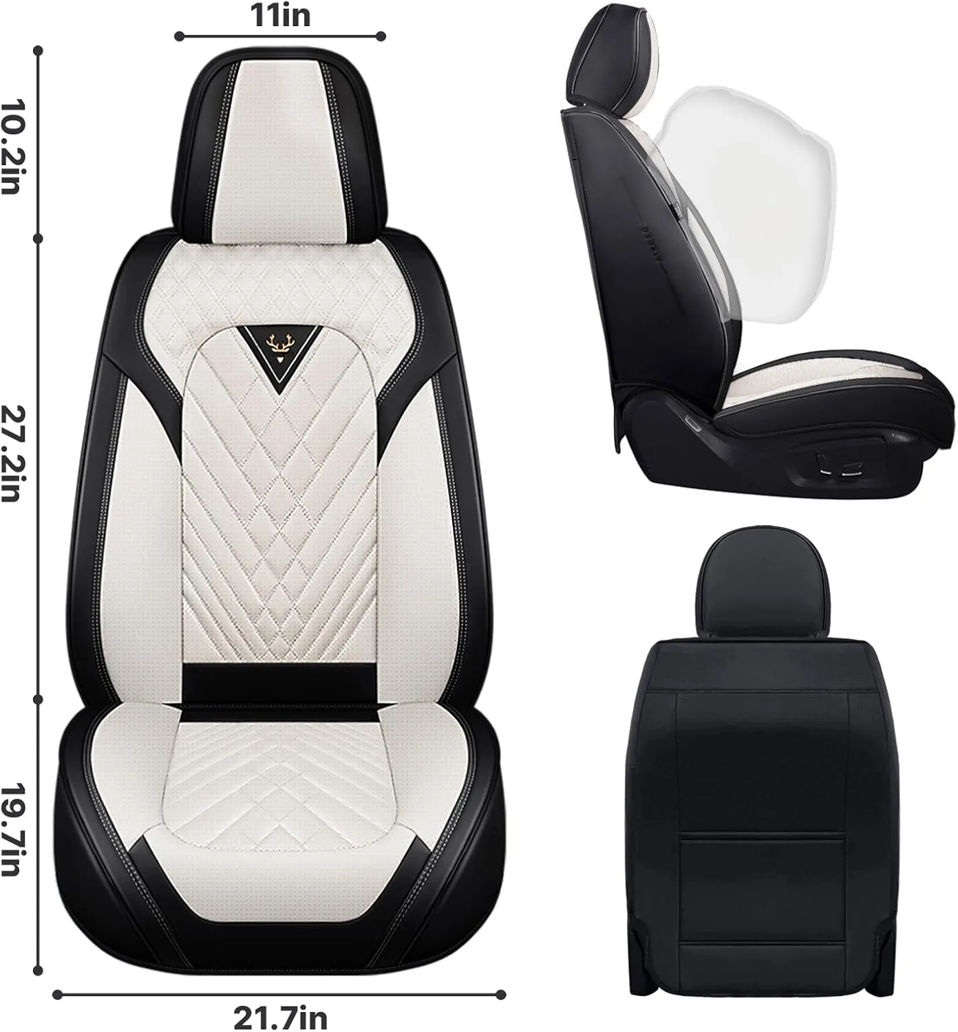 Car Seat Covers Fit for Lexus is 250 2006-2015,Waterproof Wear-Resistant Premium Leather Seat Covers Breathable Seat Protector Coverage Automotive Seats Cushions (Front,Creamy White)