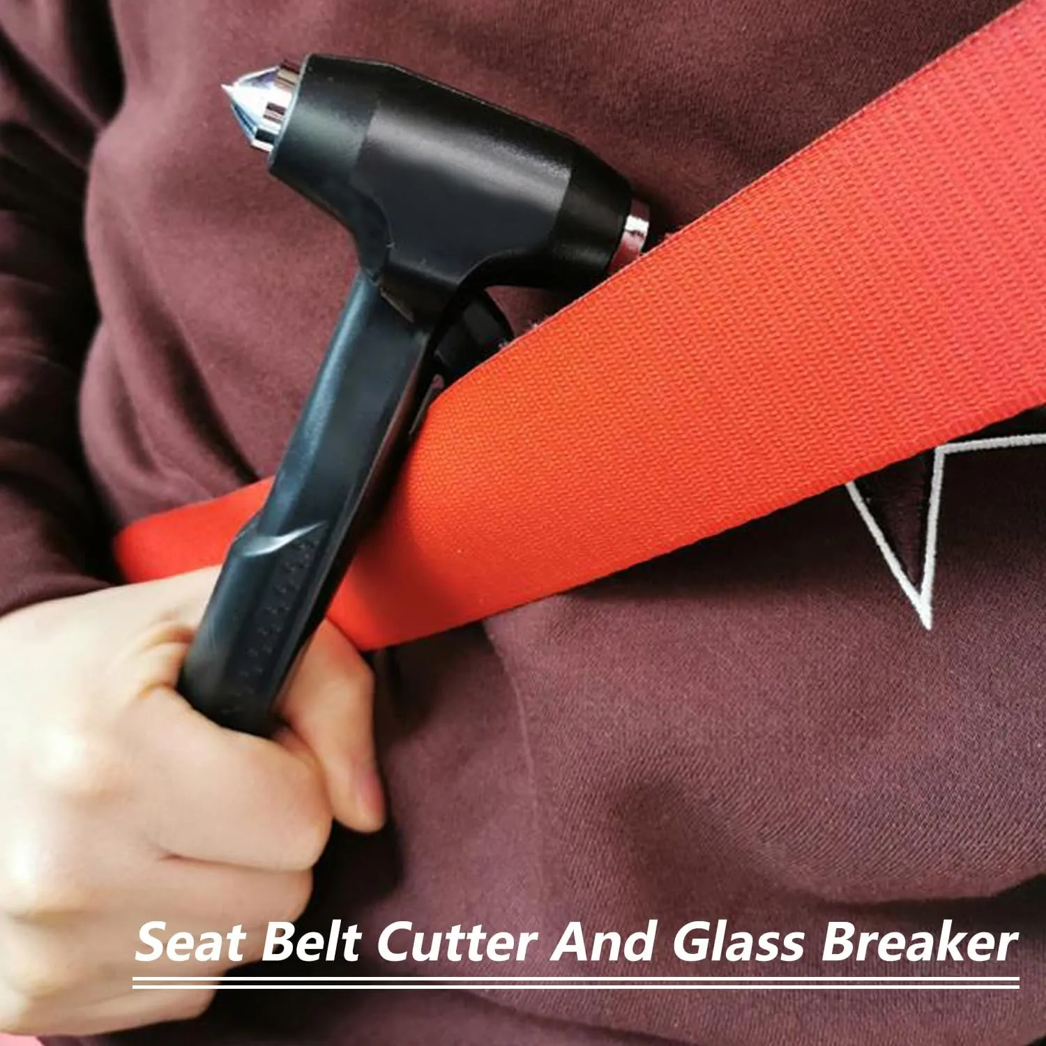 Car Window Breaker, Glass Breaker and Seatbelt Cutter, Emergency Car Glass Safety Hammer, Window Punch Seatbelt Cutter for Family Rescue & Auto Escape Tools(2 Pack, Black)