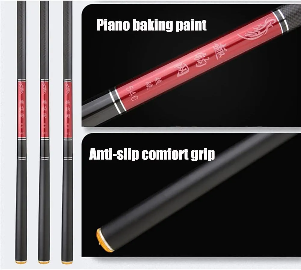 Carbon Fishing Rod Telescopic Super Hard Ultralight Hand Pole 28 Tone 2.4m 2.7m 3m 3.6m Rivers Lakes Reservoirs Streams
