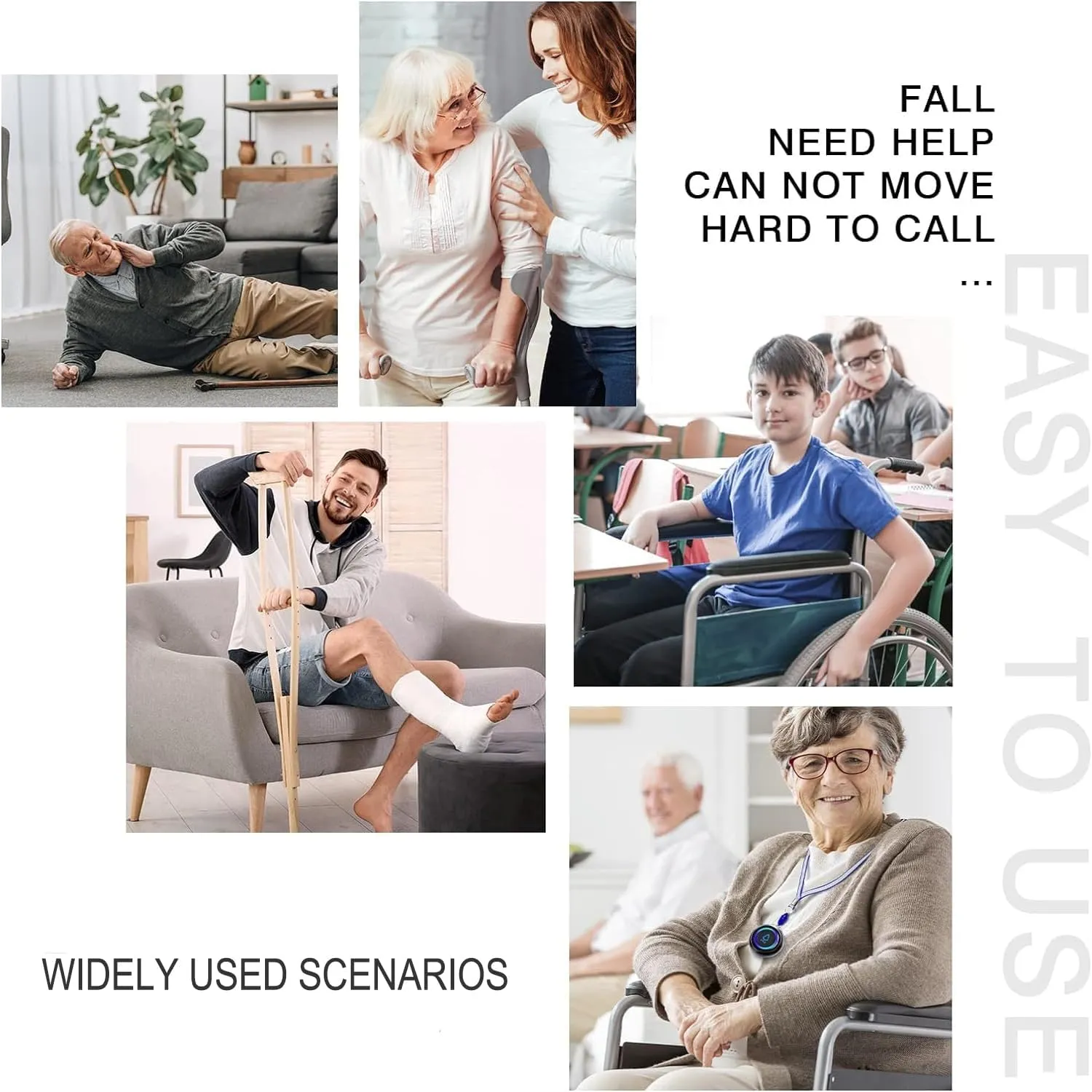 Caregiver Pager, Wireless Call Button for Seniors/Elderly at Home, 1 SOS Button   1 Receiver Medical Life Alert System, Emergency Panic Call Bell, Help Alarm for Nurse Calling & Patient Assistance