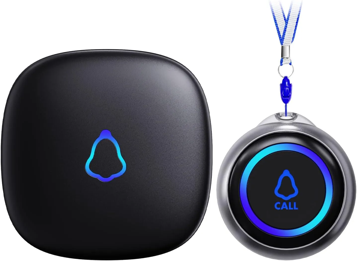 Caregiver Pager, Wireless Call Button for Seniors/Elderly at Home, 1 SOS Button   1 Receiver Medical Life Alert System, Emergency Panic Call Bell, Help Alarm for Nurse Calling & Patient Assistance