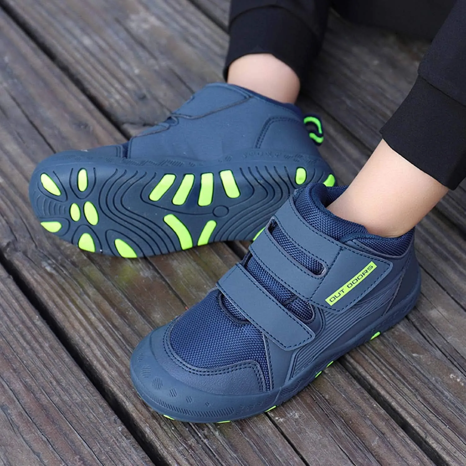 CERYTHRINA Kids Hiking Ankle Shoes Water Resistant Anti Collision Boots Athletic Outdoor Sneakers