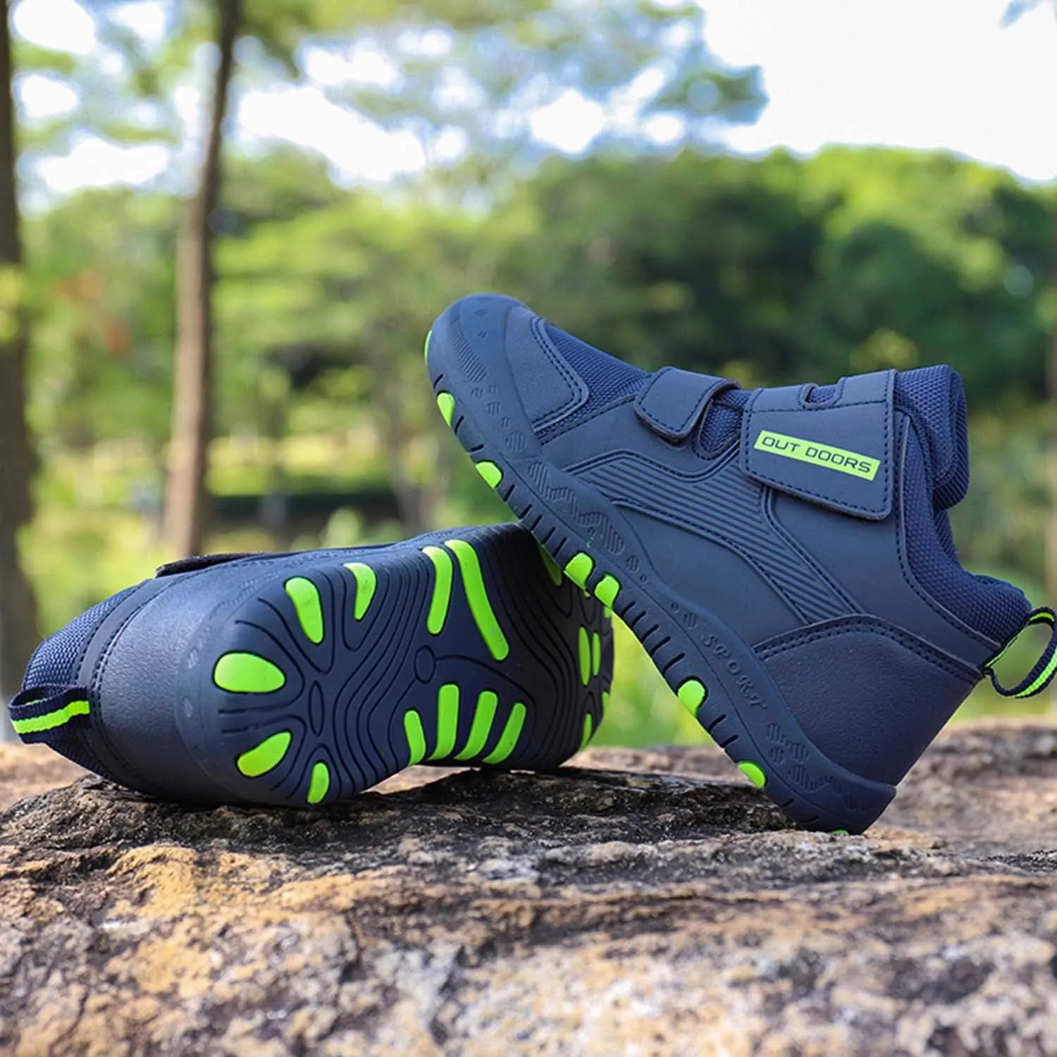 CERYTHRINA Kids Hiking Ankle Shoes Water Resistant Anti Collision Boots Athletic Outdoor Sneakers