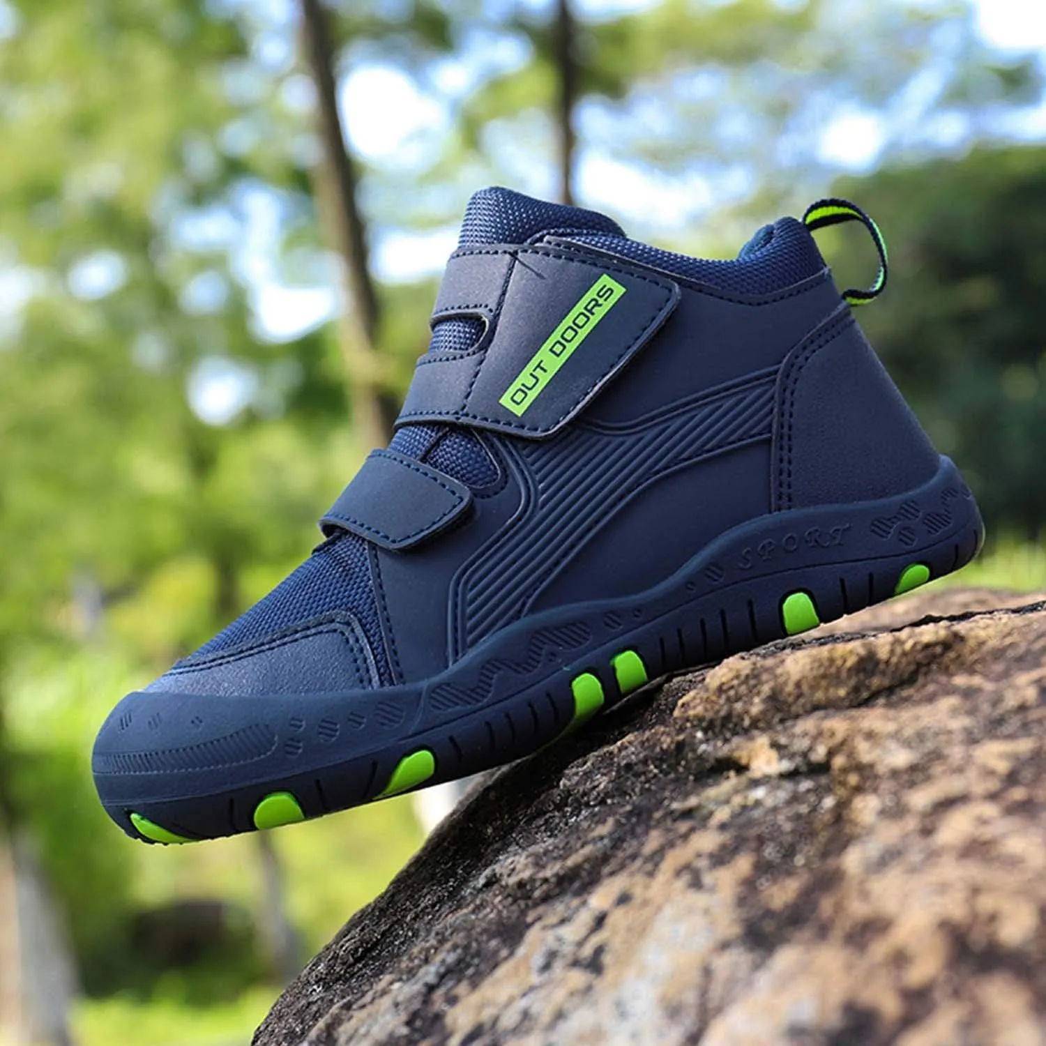 CERYTHRINA Kids Hiking Ankle Shoes Water Resistant Anti Collision Boots Athletic Outdoor Sneakers