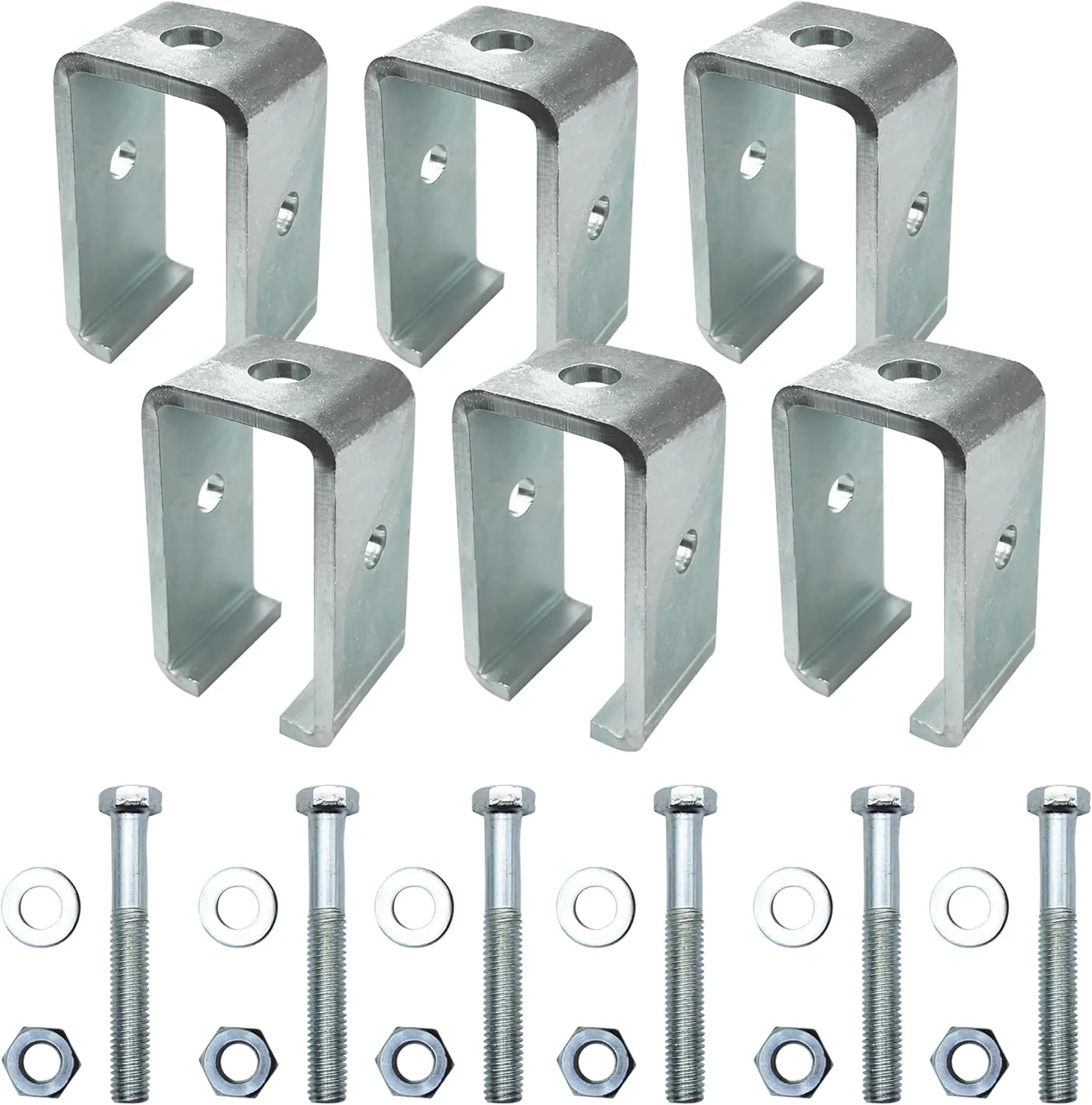 Channel Trolley Track Hanger Bracket for P1834-EG, 1-5/8" X 3-3/4" Intermediate Support Bracket for All 1-5/8" Channel Trolley Track,6 Set