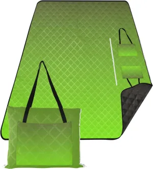 CHIFIGNO Army Green Gradient Cute Picnic Blanket Mat Foldable Beach Blanket Waterproof Sandproof Outdoor Camping Grass Mat 80" x 60"