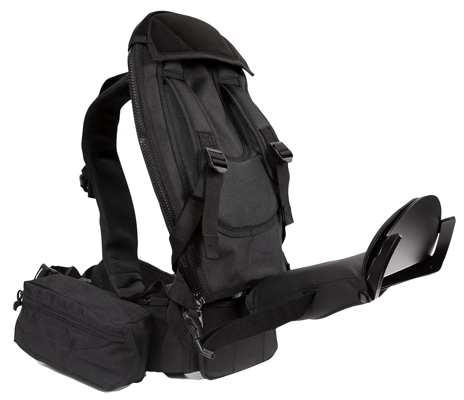 Child Carrier with Seat & Stirrups - Hiking Travel Backpack Carrier for Toddlers & Small Children up to 80lbs - Ergonomic Fit & 5 Point Safety Harness - Made in USA (Midnight, S/M)