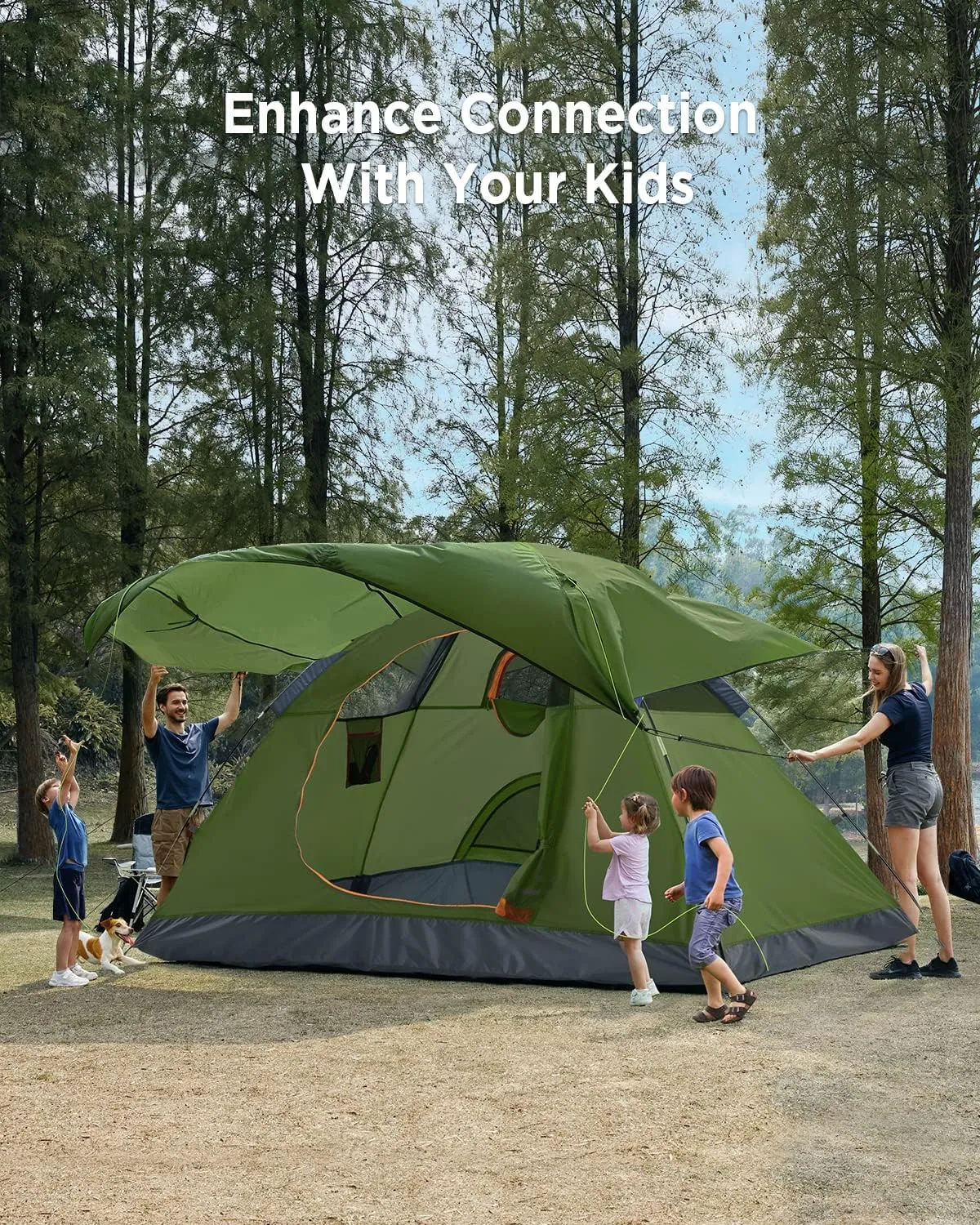 Ciays Camping Tent, Waterproof Family Tent with Removable Rainfly and Carry Bag, Lightweight Tent with Stakes for Camping, Traveling, Backpacking, Hiking, Outdoors
