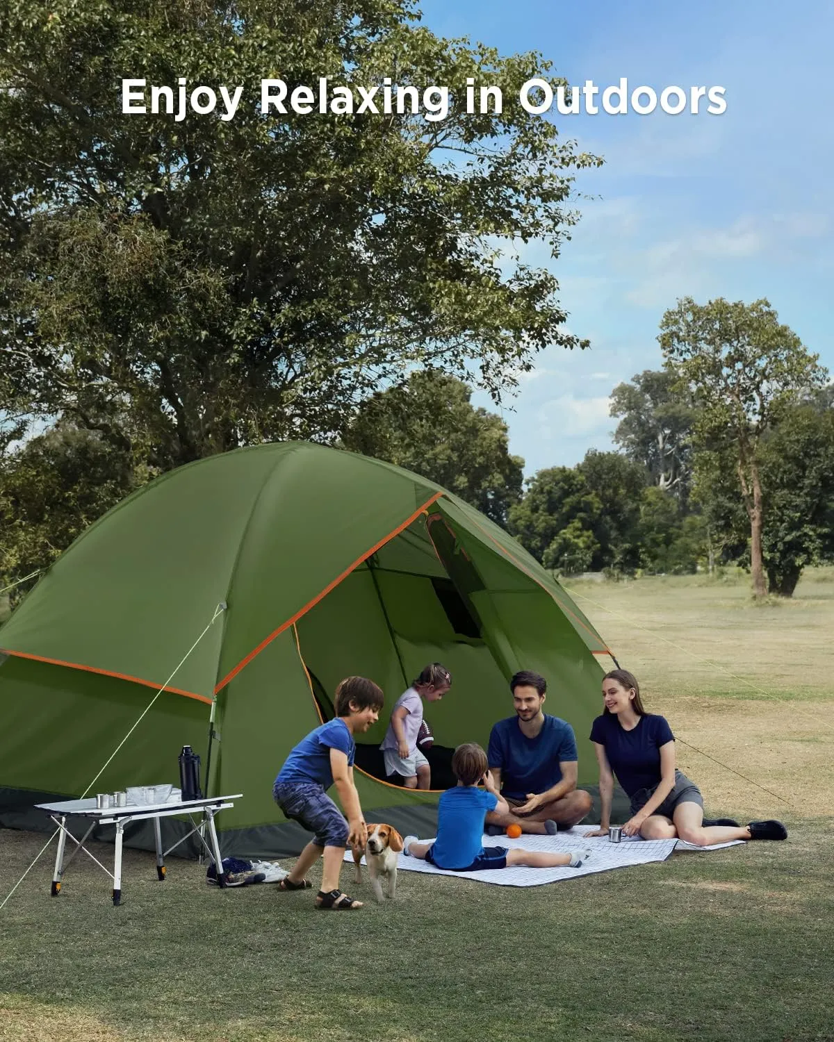 Ciays Camping Tent, Waterproof Family Tent with Removable Rainfly and Carry Bag, Lightweight Tent with Stakes for Camping, Traveling, Backpacking, Hiking, Outdoors