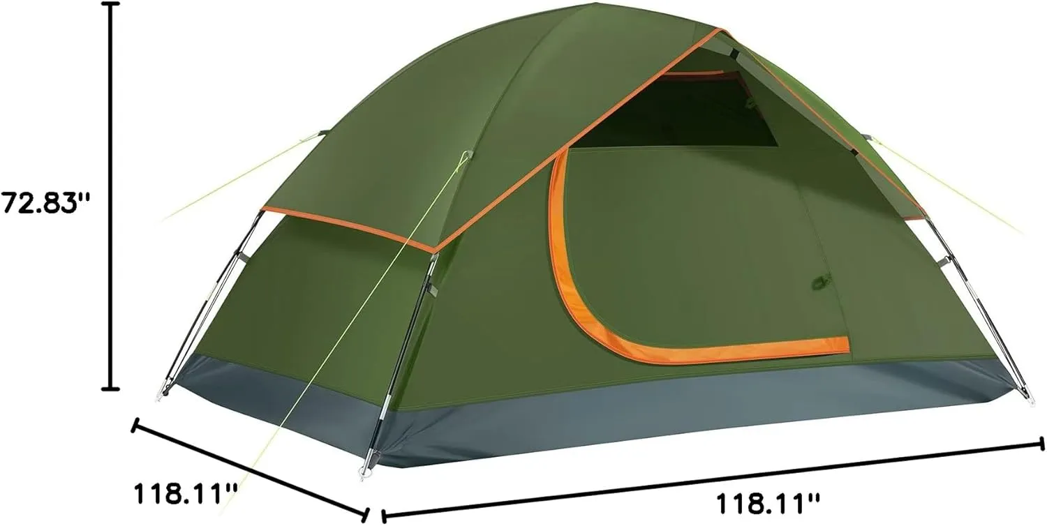 Ciays Camping Tent, Waterproof Family Tent with Removable Rainfly and Carry Bag, Lightweight Tent with Stakes for Camping, Traveling, Backpacking, Hiking, Outdoors