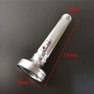 Classic Torch Camping Flashlight - Portable Tactical LED, Retro Old-Fashioned Style, Battery Operated, Without Battery