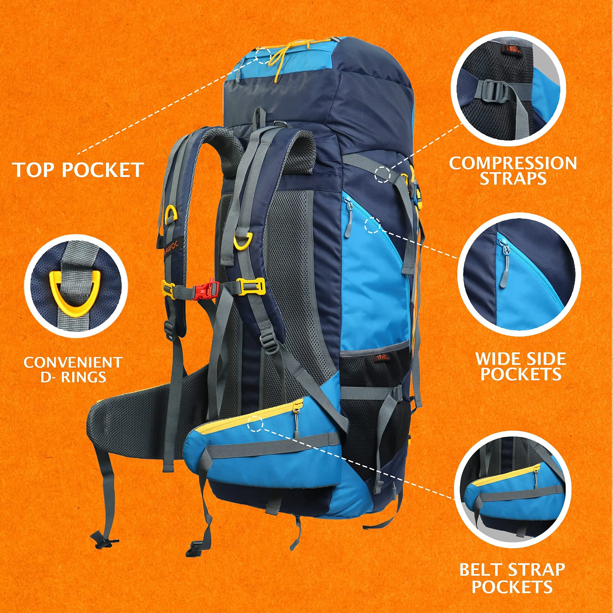 CLIFFHIKER-65 Rucksack - Skyblue