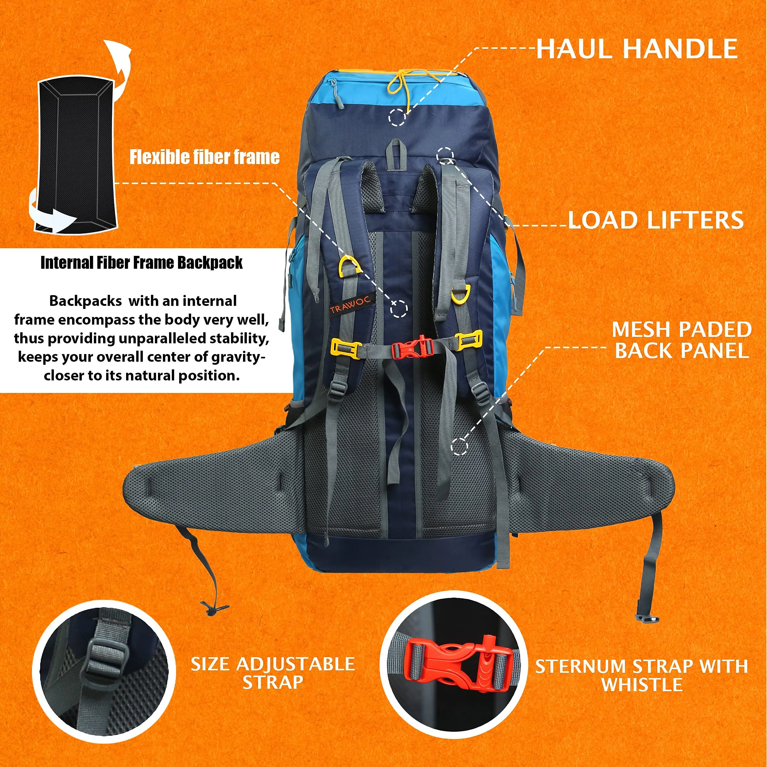 CLIFFHIKER-65 Rucksack - Skyblue