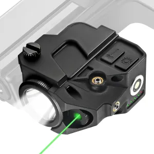 CLL103 Flashlight Laser Sight,Magnetic Charging Green Dot Laser Sight for Pistol,Compact Laser Light Combo with Build-in Lithium Battery Used for 21mm Picatinny Rail on Handguns,Shotguns