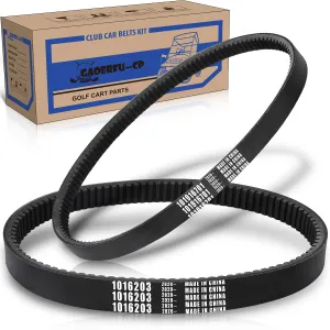 Club Car Drive Belt & Starter Generator Belts Kits for 1997-Up Club Car DS and 2004-Up Precedent, Golf Cart OEM # 101916701, 1016203