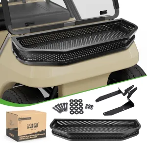 Club Car DS Front Cargo Basket Clay Outer Utility with Mounting Brakets for Gas & Electric Golf Carts, Heavy-Duty Steel Drop Mesh Storage Rack, Easy to Install