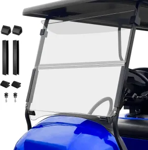 Club Car Precedent Windshield,Customize 5MM Thicken Windshield Replacement Fits Golf Cart Precedent 2004 ,Tempo 2017 ,Onward 2017 , Impact-Resistant/UV-Protected/Easy-Install Foldable Clear Windshield
