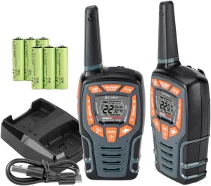 Cobra ACXT545 Weather-Resistant Walkie Talkies - Rechargeable, 22 Channels, Long Range 28-Mile Two-Way Radio Set (2-Pack)