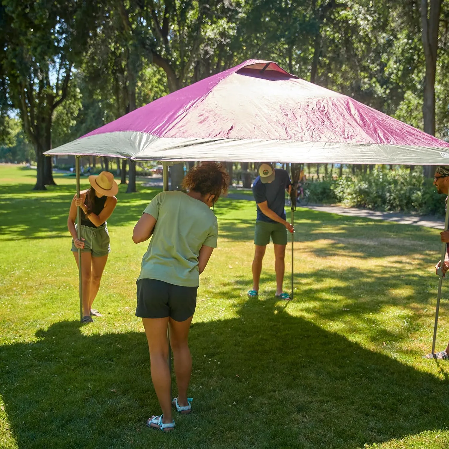 Coleman Oasis Instant Pop-Up Canopy Tent with Side Wall Attachment, 10x10ft Portable Shelter with Simple Setup & Takedown, Wheeled Carry Bag Included