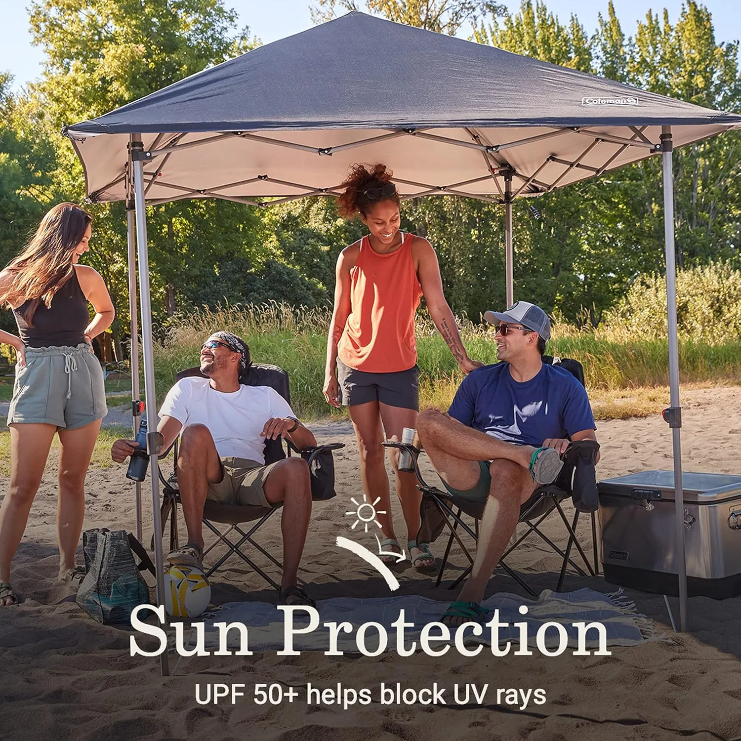 Coleman Oasis Lite Pop-Up Canopy Tent with Side Wall Attachment, 10x10ft Portable Shelter with Easy Setup & Takedown, Wheeled Carry Bag Included