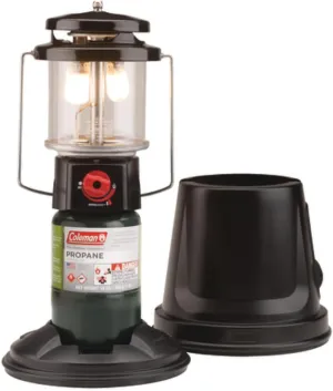 Coleman QuickPack Deluxe  1000 Lumens Propane Lantern with Carry Case, 2-Mantle Lantern with Automatic Ignition, Adjustable Brightness, & Pressure Control, Great for Camping, Power Outage, & More