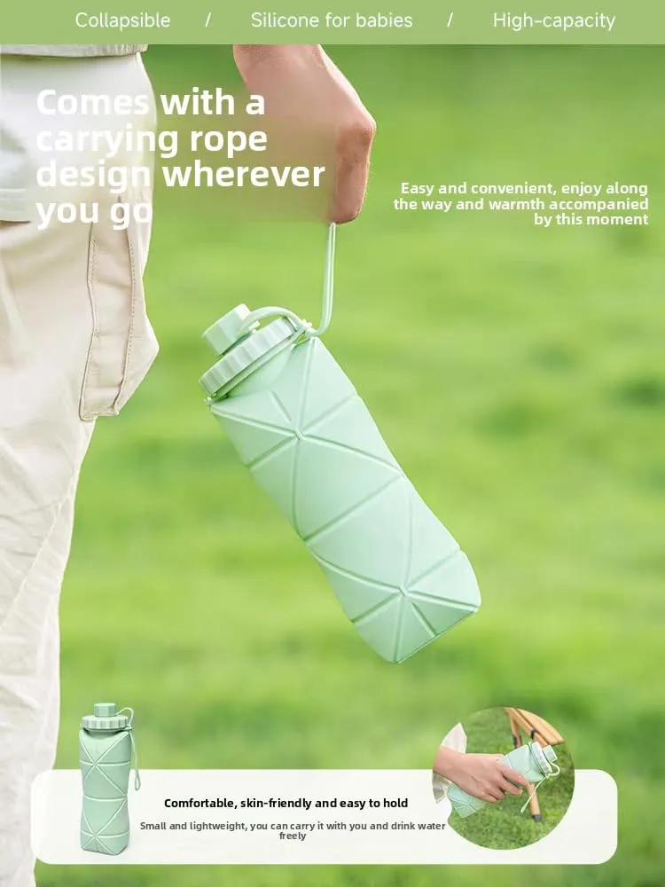 Collapsible Silicone Travel Water Bottle A Portable Telescopic Water Bottle Ideal for Hiking, Mountaineering, Camping and Sports Reusable and Leakproof (Color 5)