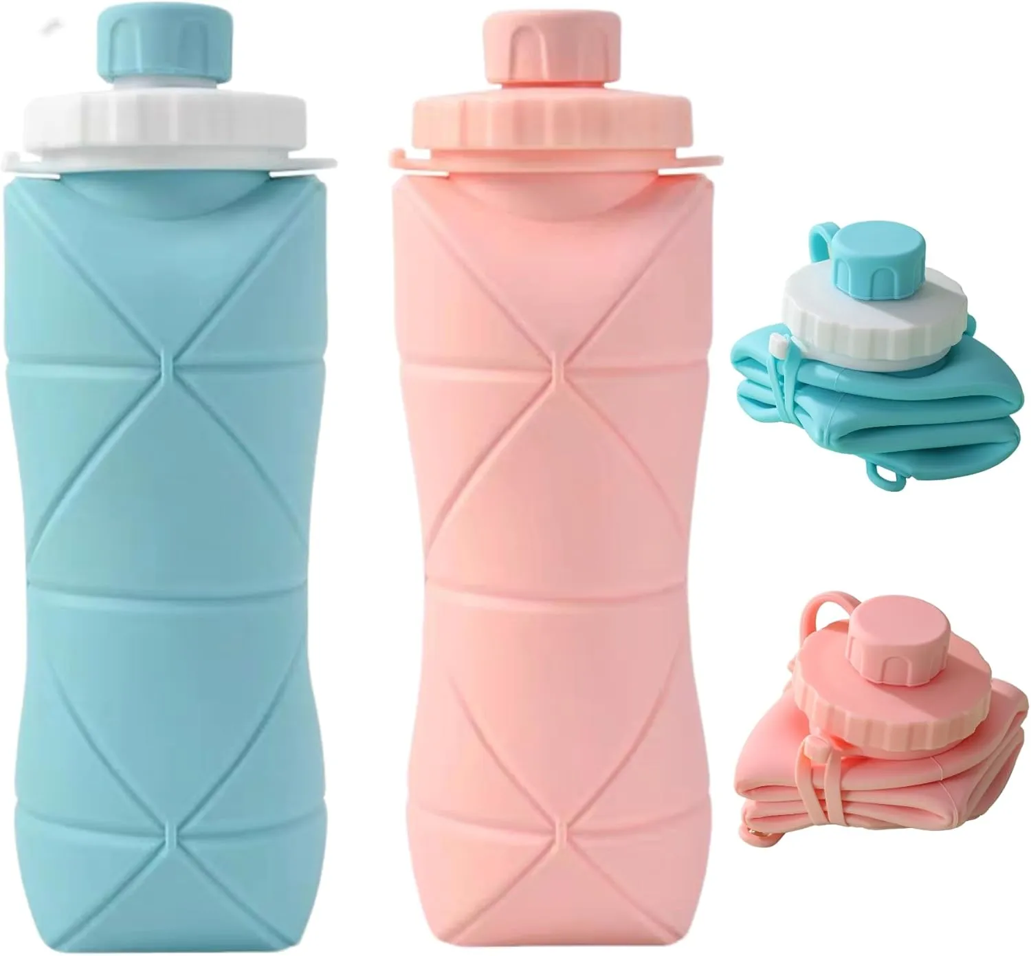 Collapsible Silicone Travel Water Bottle A Portable Telescopic Water Bottle Ideal for Hiking, Mountaineering, Camping and Sports Reusable and Leakproof (Color 5)