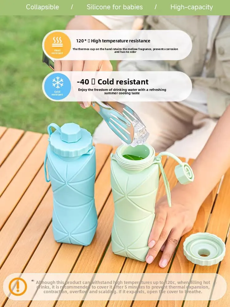Collapsible Silicone Travel Water Bottle A Portable Telescopic Water Bottle Ideal for Hiking, Mountaineering, Camping and Sports Reusable and Leakproof (Color 5)