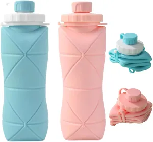Collapsible Silicone Travel Water Bottle A Portable Telescopic Water Bottle Ideal for Hiking, Mountaineering, Camping and Sports Reusable and Leakproof (Color 5)