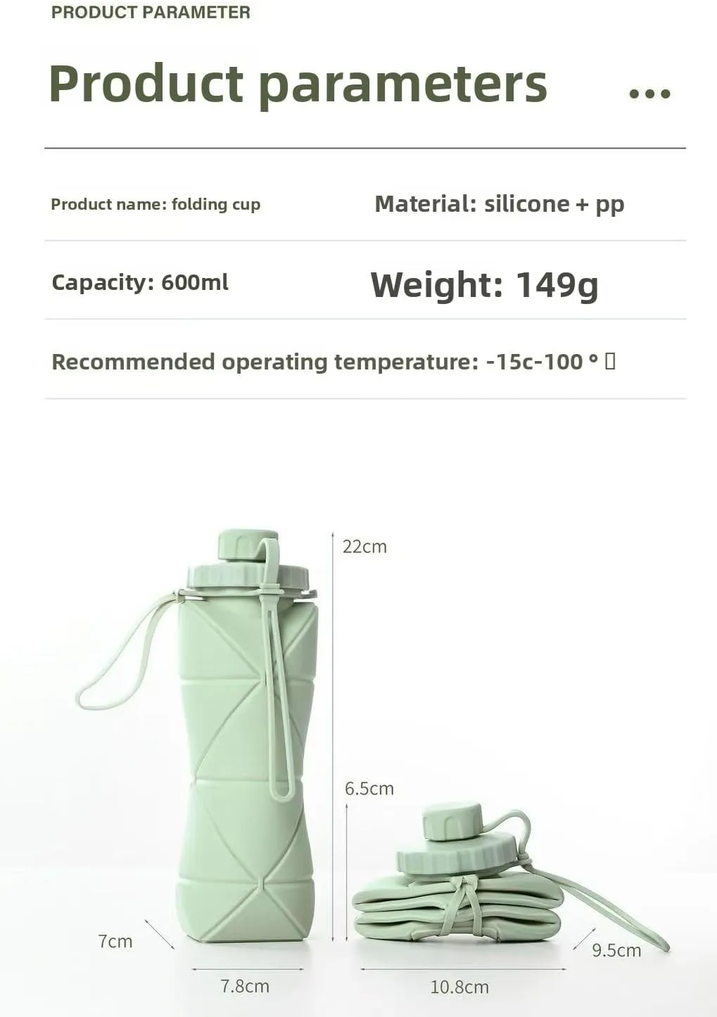 Collapsible Silicone Travel Water Bottle A Portable Telescopic Water Bottle Ideal for Hiking, Mountaineering, Camping and Sports Reusable and Leakproof (Color 5)