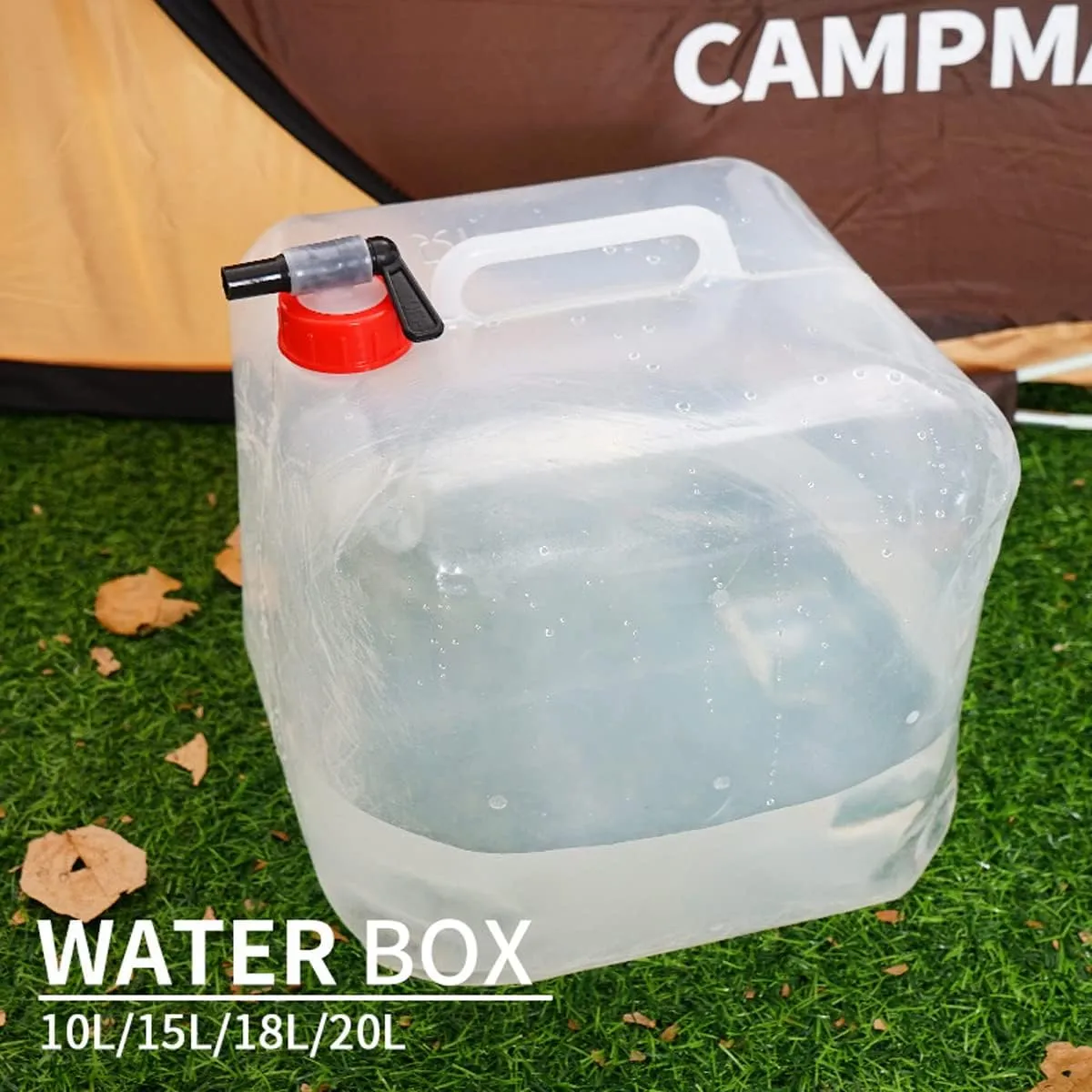 Collapsible Water Container With Spigot, Camping Water Storage Jug Folding Bucket Bpa Free Food Safe Water Carrier Canteen For Outdoors Hiking Backpack & Survival Kit, 2pack