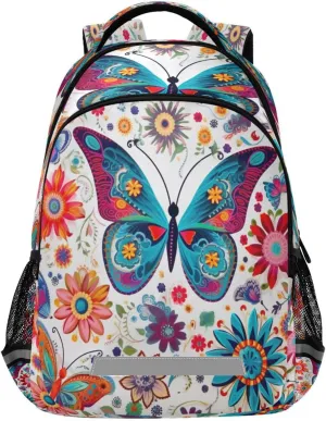 Colorful Butterflies Design Waterproof Backpack - Casual Outdoor Sports Daypack with Ergonomic Shoulder Straps#106