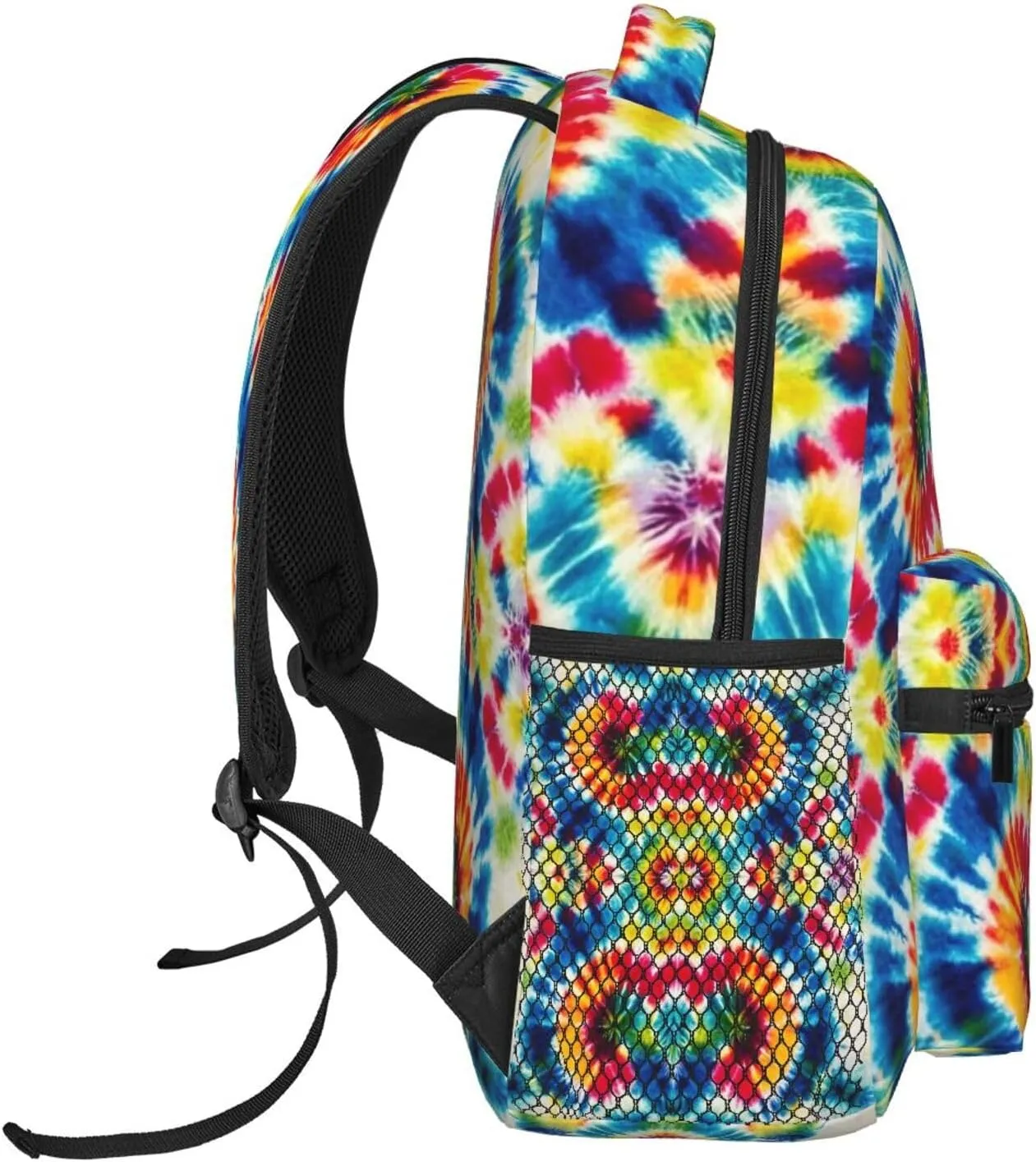 Colorful Tie Dye Art Daypack Backpack Polyester Multipurpose Anti-Theft Shoulder Bag Big Capacity Gym Outdoor Hiking Backpack With Smooth Zippers
